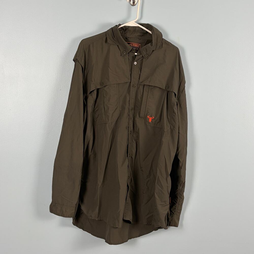 Gorpcore Safari Techwear Utility Shirt Men's 2XL Olive South African Fishing